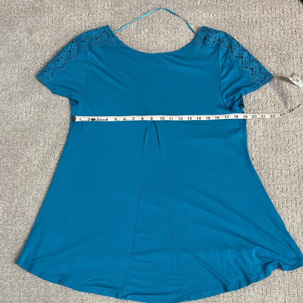 Cable & Gauge Blue Short Sleeve Top XL - Picture 4 of 5